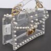 Transparent Clutch with Faux Pearl Handle