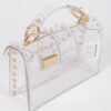 Transparent Clutch with Faux Pearl Handle