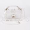 Transparent Clutch with Faux Pearl Handle