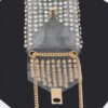 Clear Rhinestone PVC Belt Bag with Chain Accent