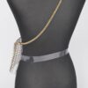 Clear Rhinestone PVC Belt Bag with Chain Accent