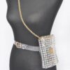 Clear Rhinestone PVC Belt Bag with Chain Accent