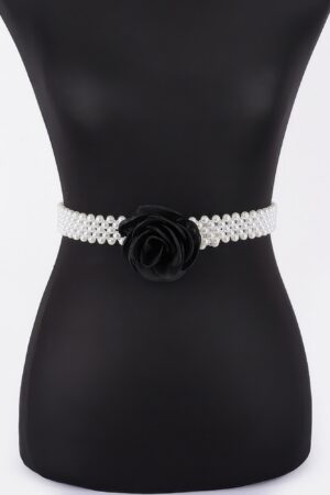 Flower Stretch Pearl Belt – Floral Pearl Accent