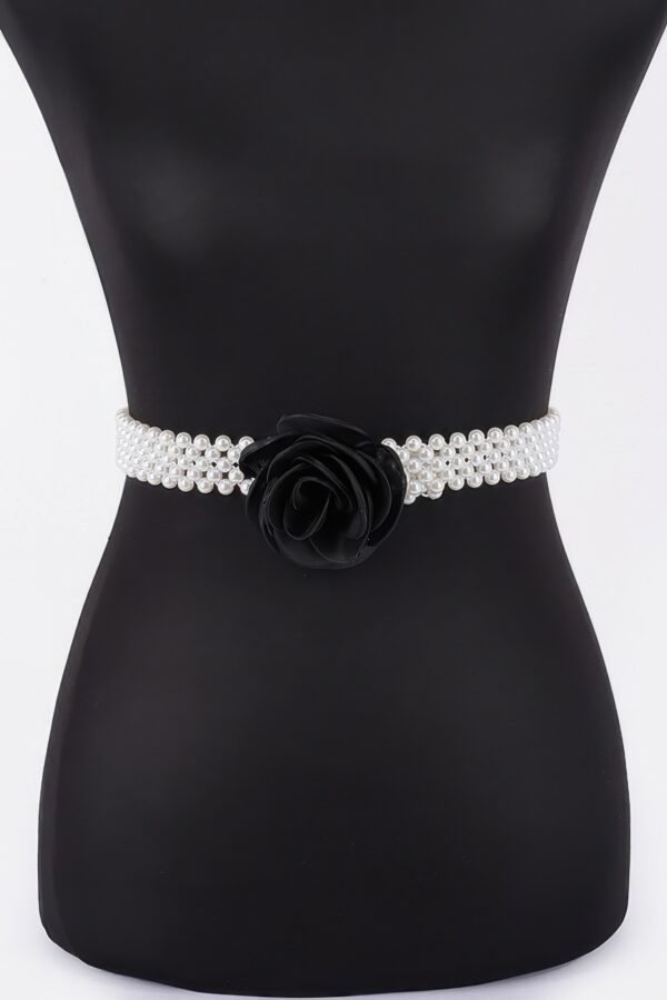 Flower Stretch Pearl Belt – Floral Pearl Accent