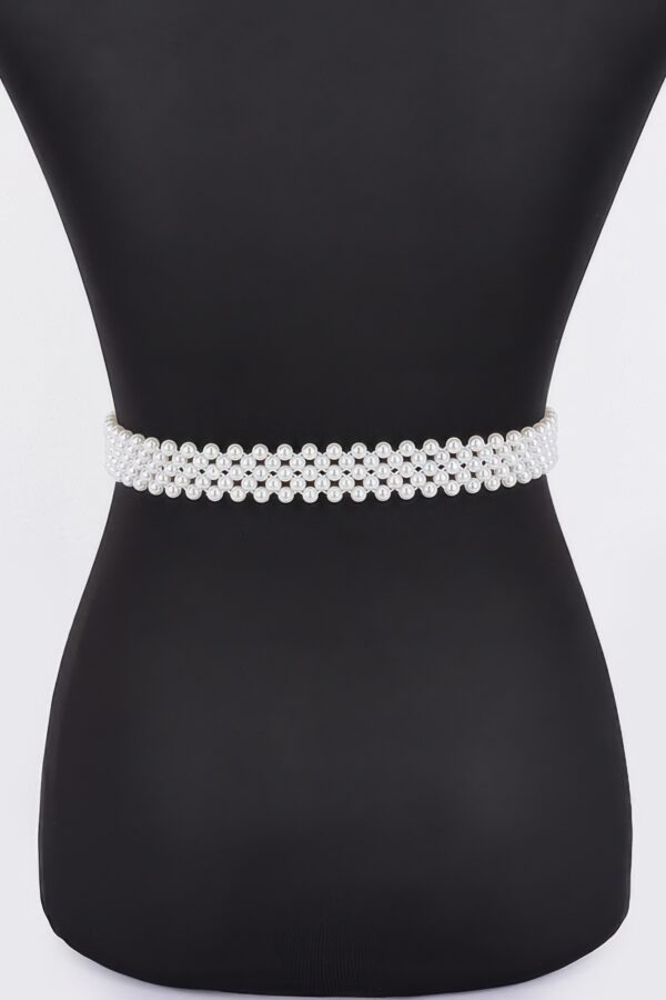 Flower Stretch Pearl Belt – Floral Pearl Accent