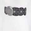 Round Buckle Faux Leather Western Belt with Multi Eyelets