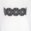 Round Buckle Faux Leather Western Belt with Multi Eyelets