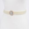 Faux Pearl Stretch Belt with Pearl Trim – Ivory