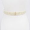 Faux Pearl Stretch Belt with Pearl Trim – Ivory
