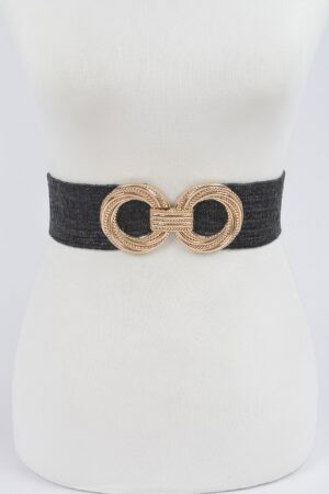Stretch Straw Belt with Metal OO Buckle – Plus Size