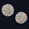 Round Rhinestone Stud Earrings – Gold & Silver