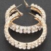 Double-Layer Rhinestone Hoop Earrings – Gold/Silver