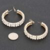 Double-Layer Rhinestone Hoop Earrings – Gold/Silver
