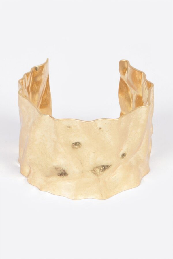 Hammered Metal Cuff – Gold Tone
