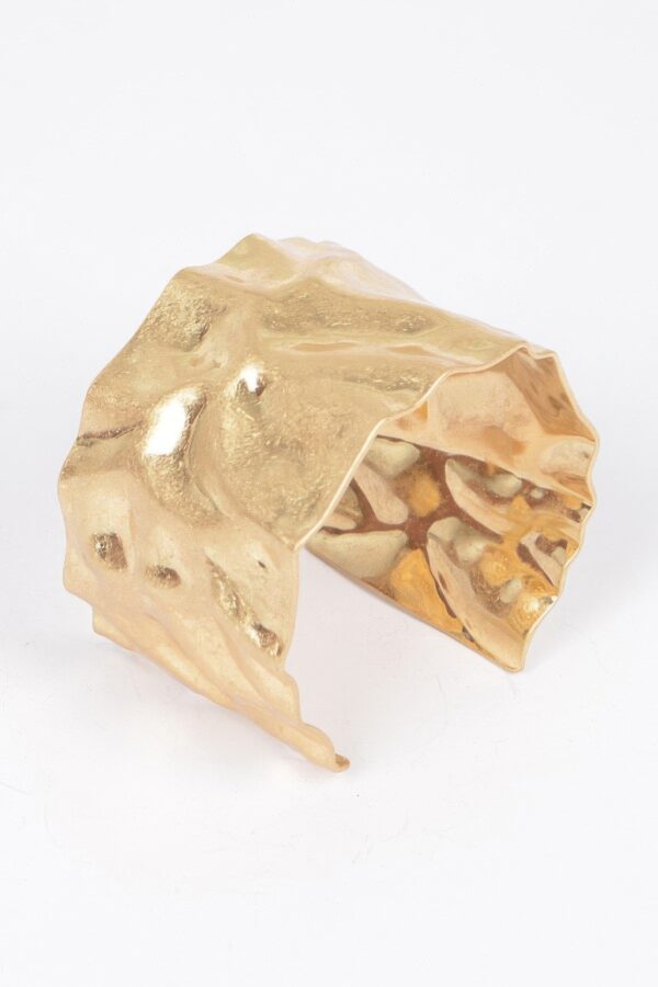 Hammered Metal Cuff – Gold Tone
