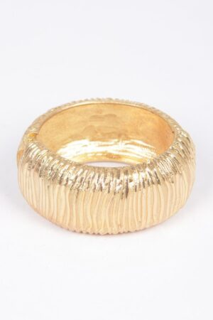 Cast Metal Spring Hinge Cuff Bracelet – Gold