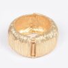 Cast Metal Spring Hinge Cuff Bracelet – Gold