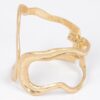 Cast Metal Spring-Hinge Cuff – Gold Finish