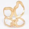 Cast Metal Spring-Hinge Cuff – Gold Finish