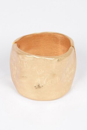 Cast Metal Spring Hinge Cuff – High-Polish Gold