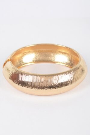 Textured Metal Bangle Bracelet – Gold and Silver