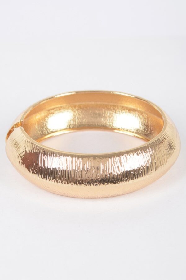 Textured Metal Bangle Bracelet – Gold and Silver