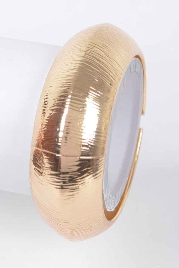 Textured Metal Bangle Bracelet – Gold and Silver