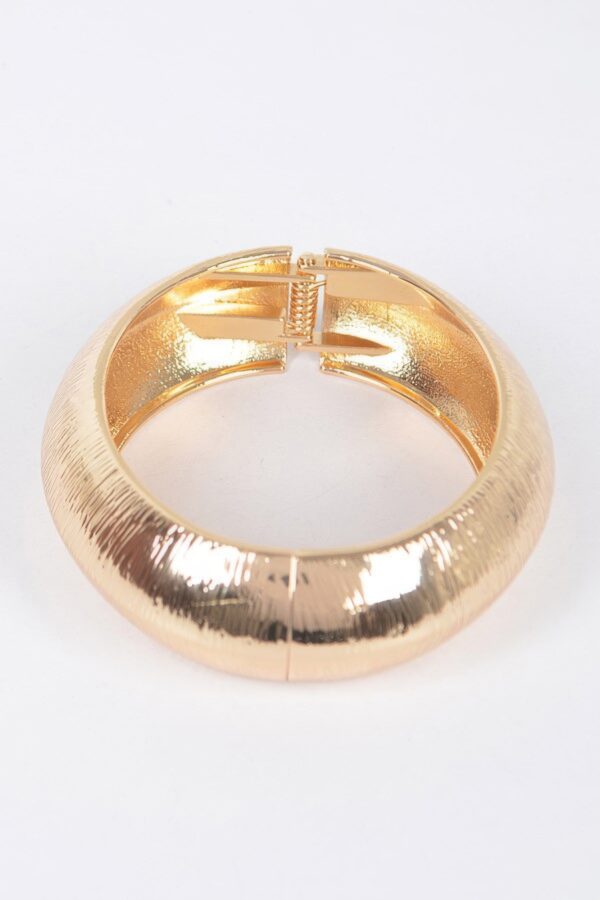 Textured Metal Bangle Bracelet – Gold and Silver