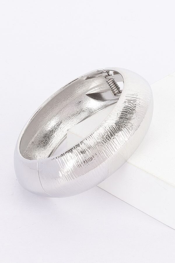Textured Metal Bangle Bracelet – Gold and Silver