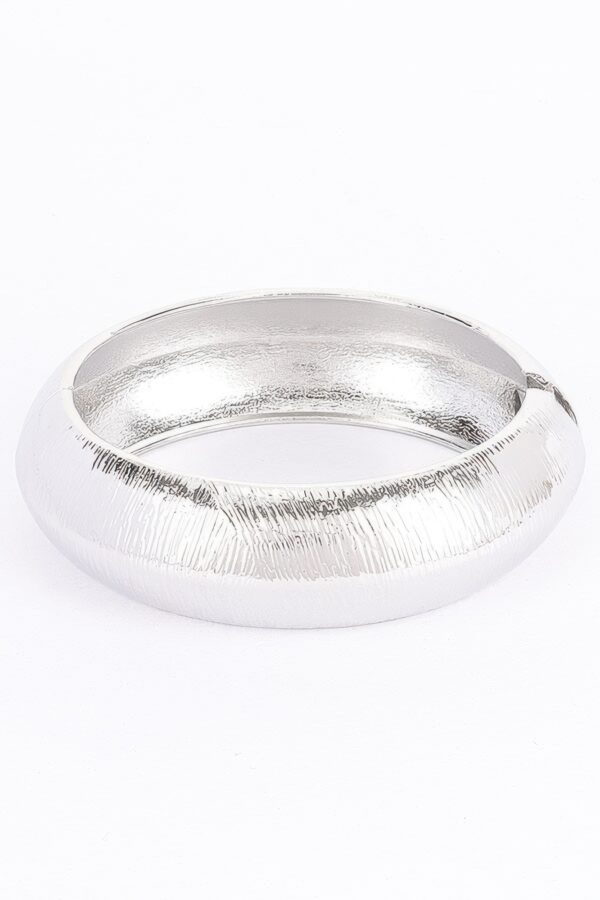 Textured Metal Bangle Bracelet – Gold and Silver