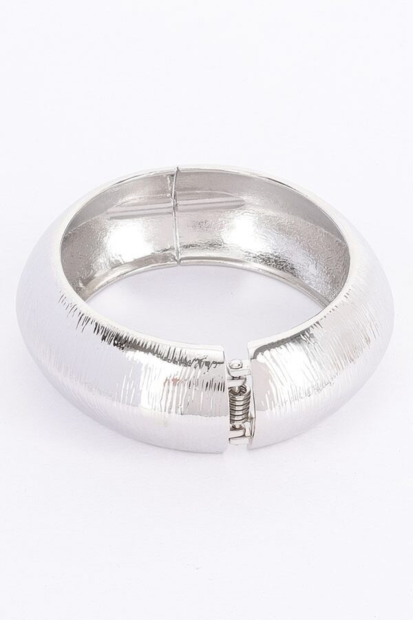Textured Metal Bangle Bracelet – Gold and Silver
