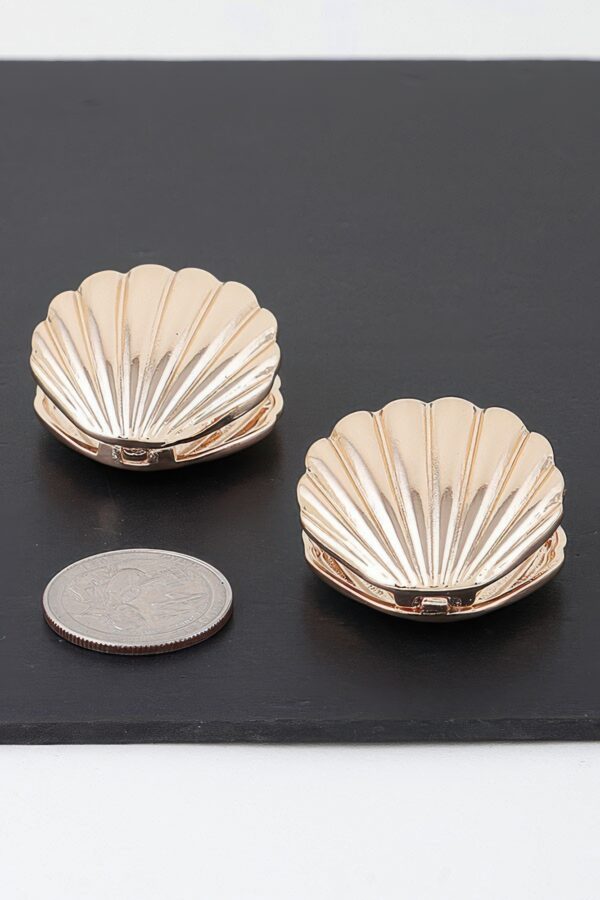 Modern Clam Shell Post Earrings – Gold & Silver