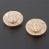 Grand Lion Emblem Earrings – Polished Metal Studs