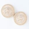 Grand Lion Emblem Earrings – Polished Metal Studs