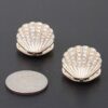 Jeweled Clam Shell Stud Earrings – Gold with Clear Jewels