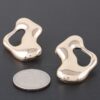 Abstract Puddle Earrings – Polished Gold Organic Shape