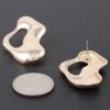 Abstract Puddle Earrings – Polished Gold Organic Shape