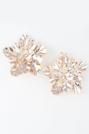 Falling Maple Leaf Gold Drop Earrings – 3 x 3 in