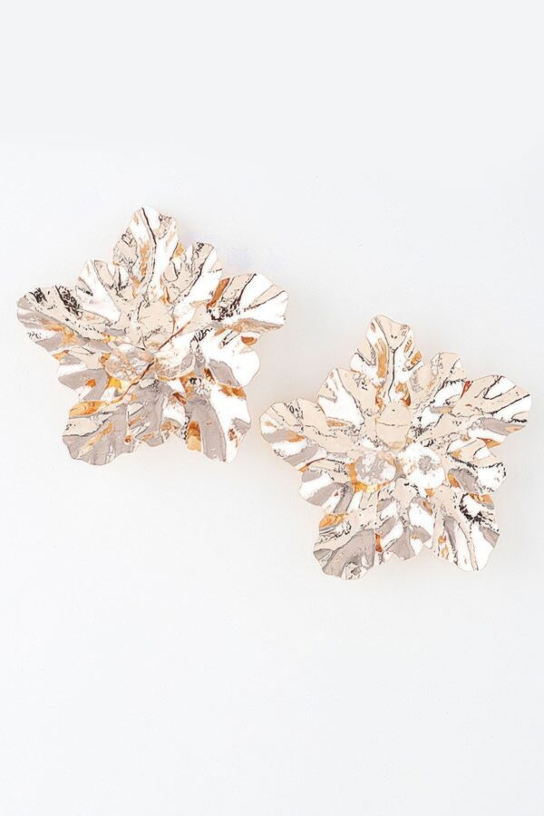 Falling Maple Leaf Gold Drop Earrings – 3 x 3 in