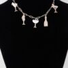 Party Drinks Charm Necklace – Gold with Clear Jewels