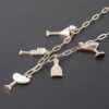 Party Drinks Charm Necklace – Gold with Clear Jewels