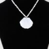 Marbled Seashell Bead Necklace – Cream & Gold, 14-inch
