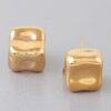 Cube Stud Earrings – Polished Gold
