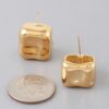 Cube Stud Earrings – Polished Gold