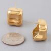 Cube Stud Earrings – Polished Gold