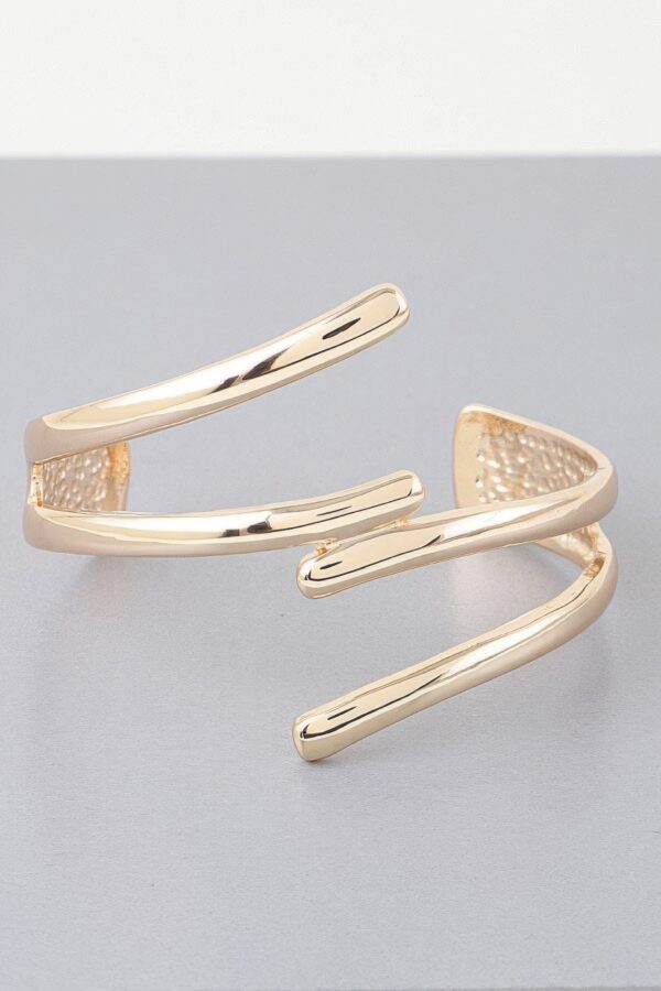 Delicate Contact Open Cuff Bracelet – Gold