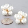 Pearl Flower Bundle Stud Earrings – Gold & Cream