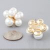 Pearl Flower Bundle Stud Earrings – Gold & Cream