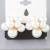Pearl Flower Bundle Stud Earrings – Gold & Cream