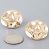 Shiny Hammered Dome Earrings – Gold Finish
